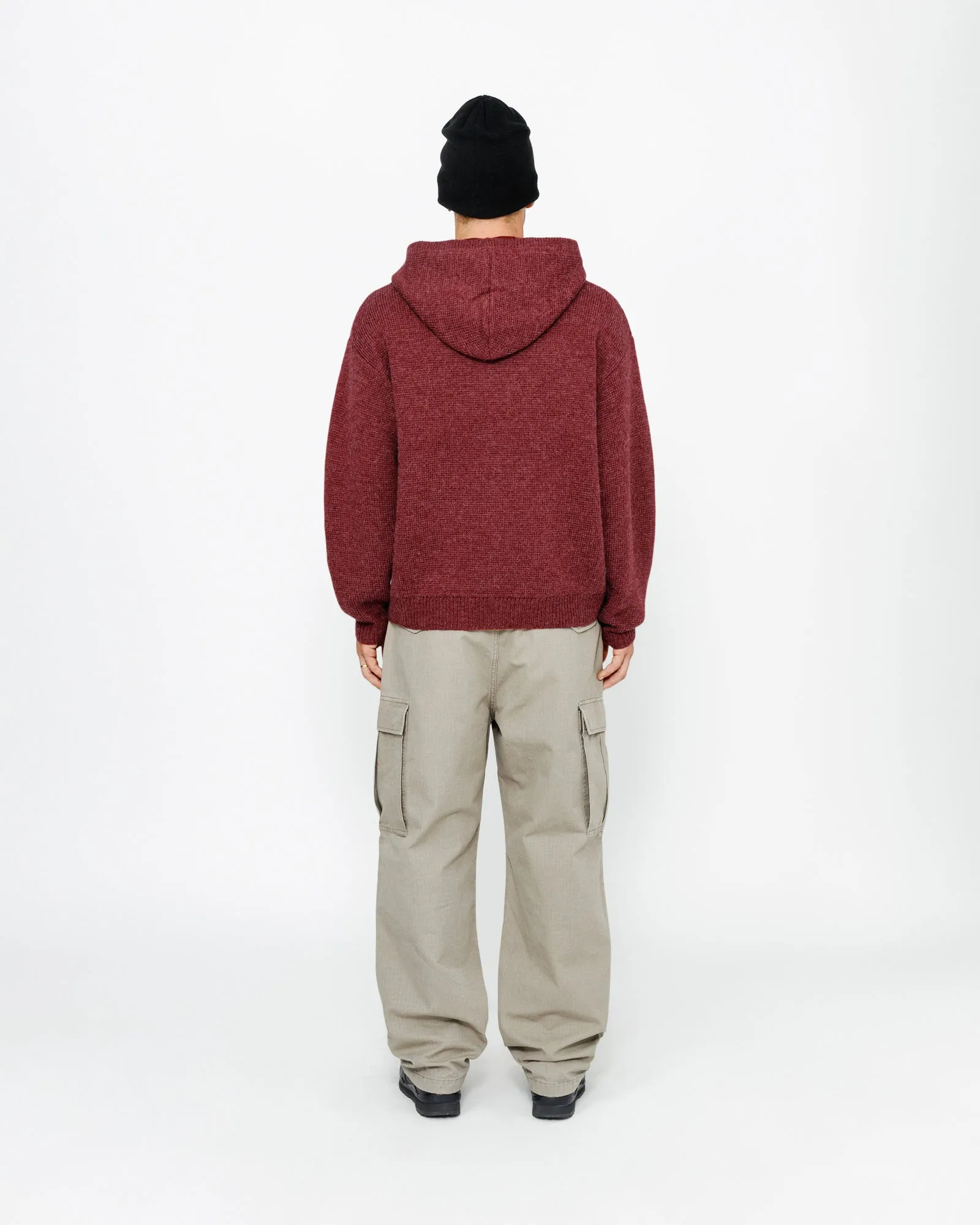 FELT PATCH KNIT HOODIE