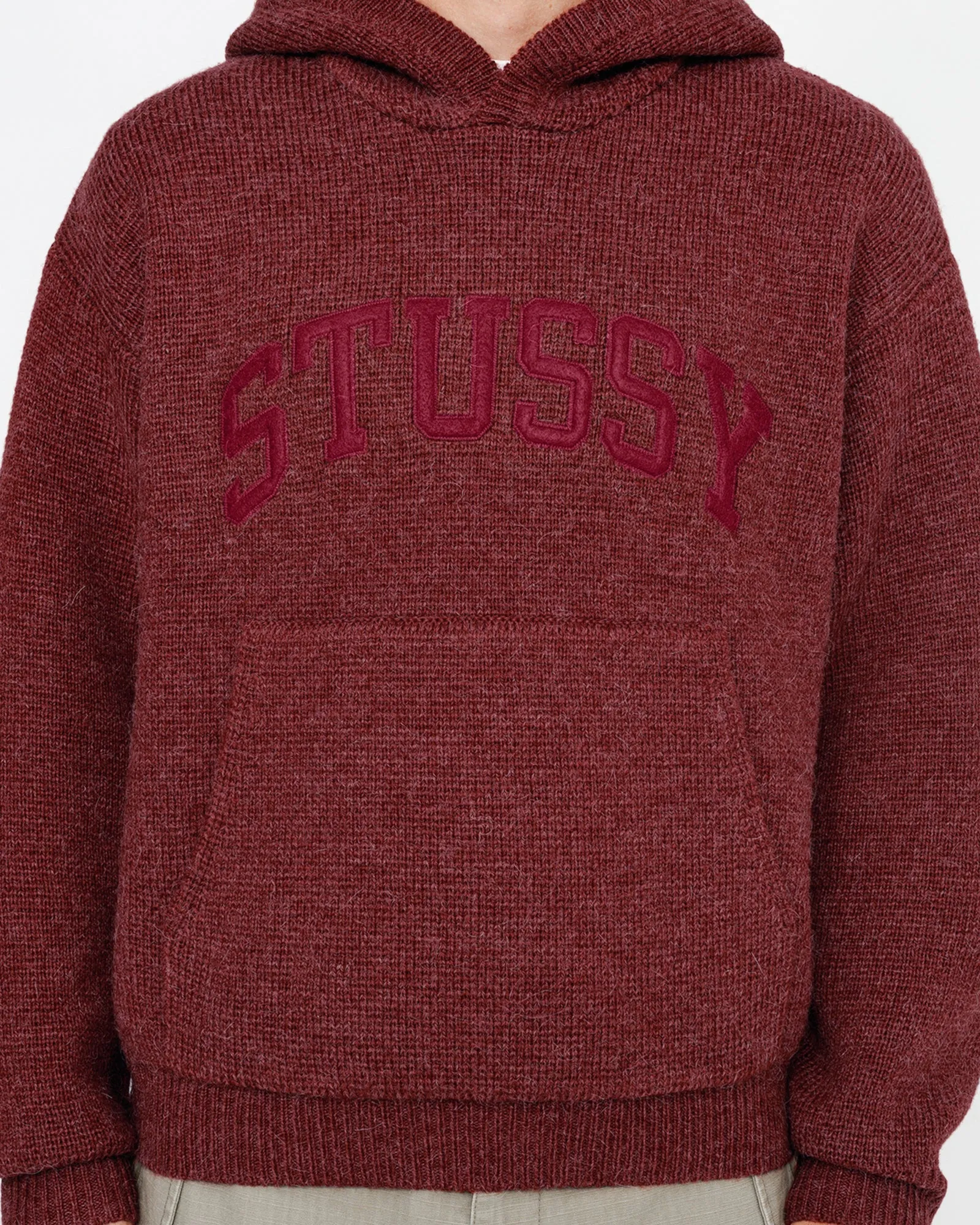 FELT PATCH KNIT HOODIE