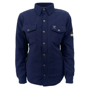 Protective SoftShell Winter Jacket for Women – Navy Blue Matte with Pads