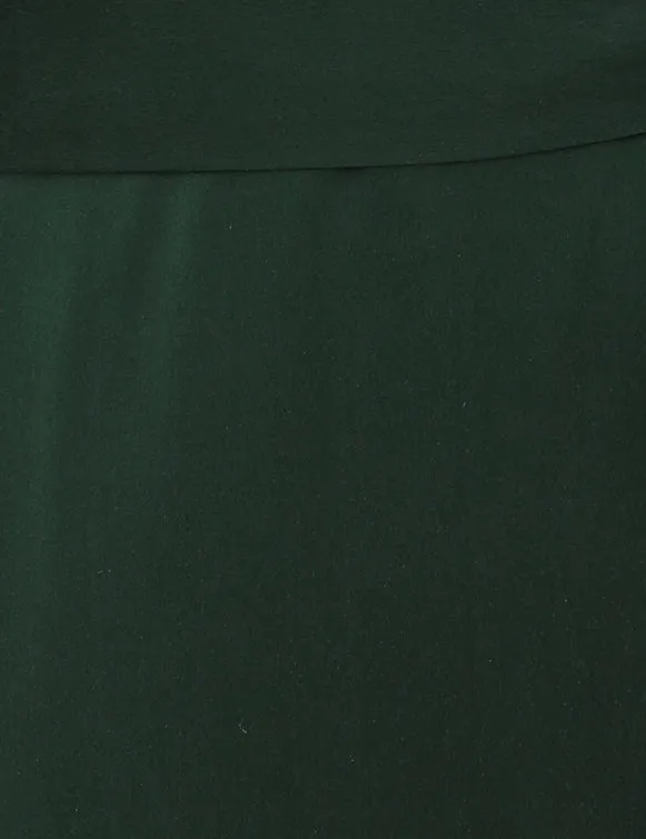 Silk Wrap Midi Dress (Forest Green)